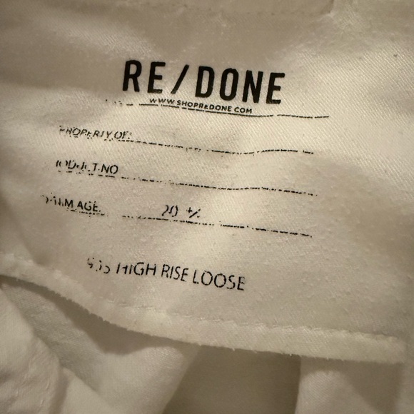 RE/DONE
90s High Rise Loose Jean in White Straight Leg Size US30 - Picture 6 of 10